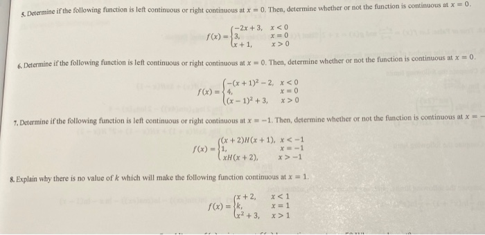 Solved 5. Determine if the following function is left | Chegg.com