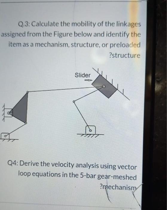 Solved Q.3: Calculate The Mobility Of The Linkages Assigned | Chegg.com ...