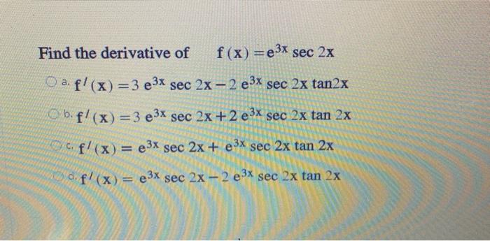 What Is The Derivative Of Tan2x