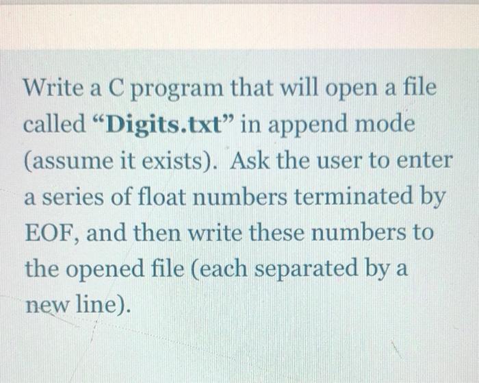 Solved Write a C program that will open a file called | Chegg.com