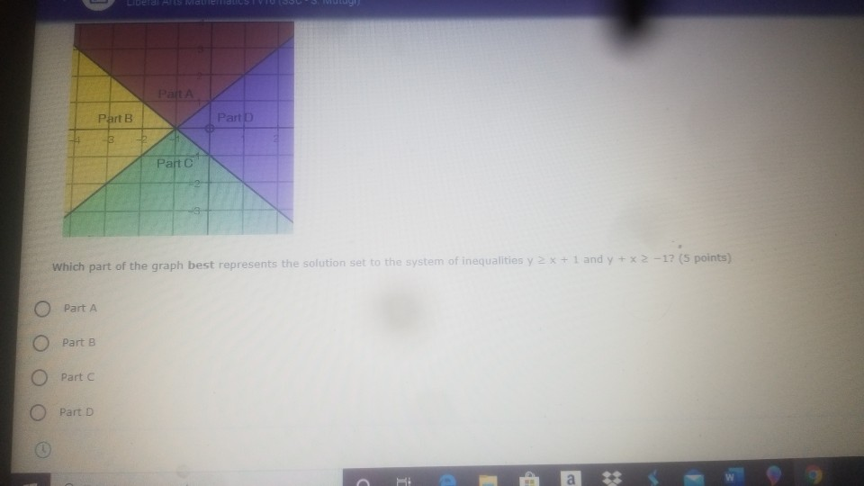 Solved Part B Part Which part of the graph best represents | Chegg.com