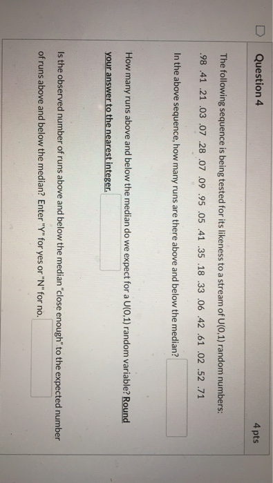 Solved D Question 4 4 pts The following sequence is being | Chegg.com