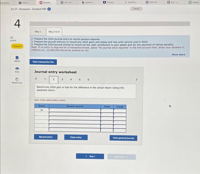 2 Prepare The 2024 Journal Entry To Record Pension Chegg Com   Image