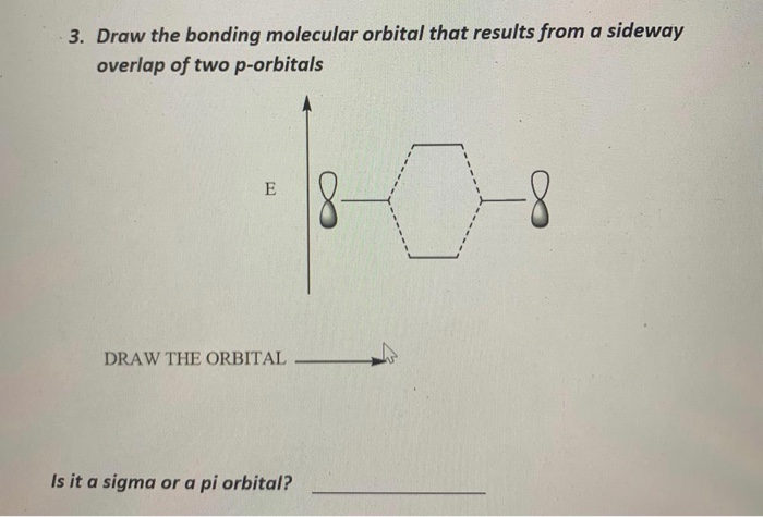 Solved 3. Draw the bonding molecular orbital that results | Chegg.com