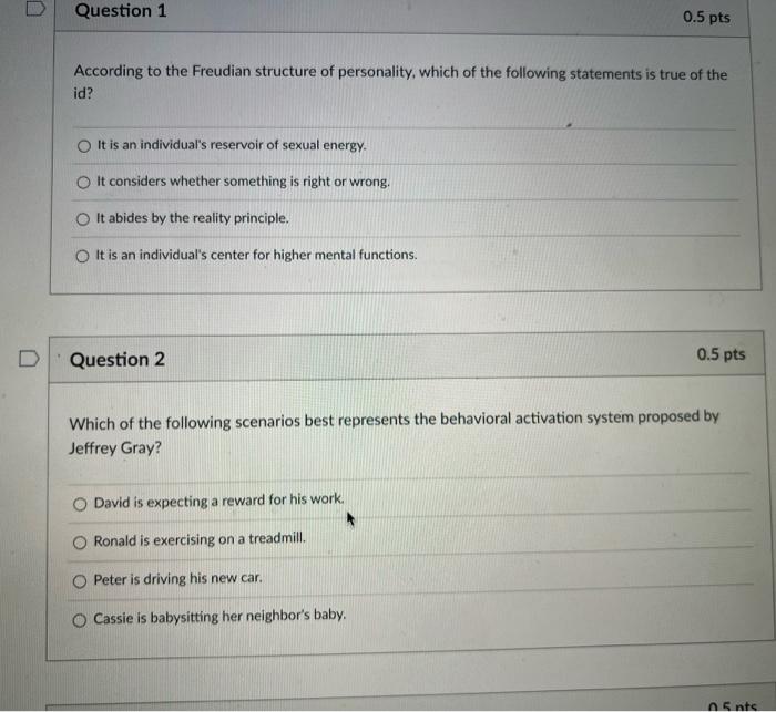 According To The Freudian Structure Of Personality, | Chegg.com