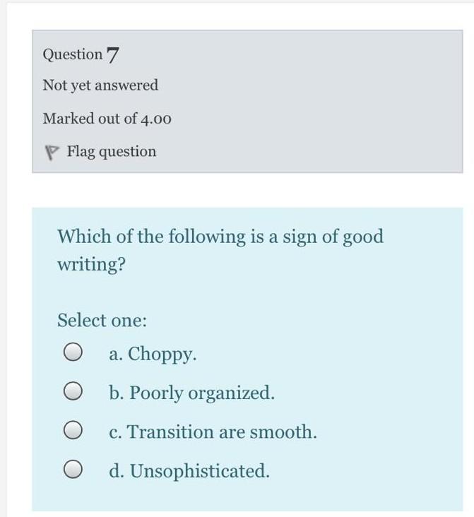 Solved Question 3 Not yet answered Marked out of 4.00 P Flag | Chegg.com