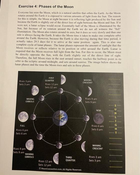 Solved A. If the Moon is full approximately what time of Chegg