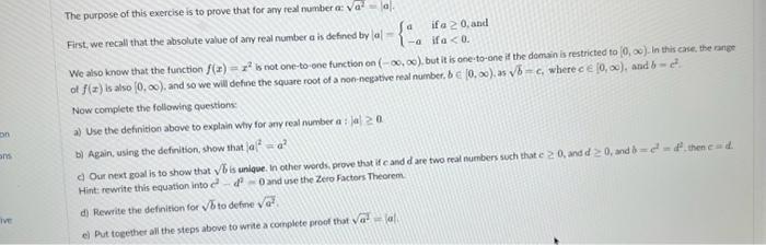 Solved The purpose of this exercise is to prove that for amy | Chegg.com