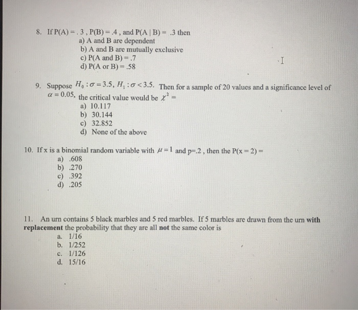 Solved 8 If P A 3 P B 4 And P Ab 3 Then A A Chegg Com