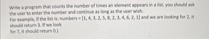 Solved Write a program that counts the number of times an | Chegg.com