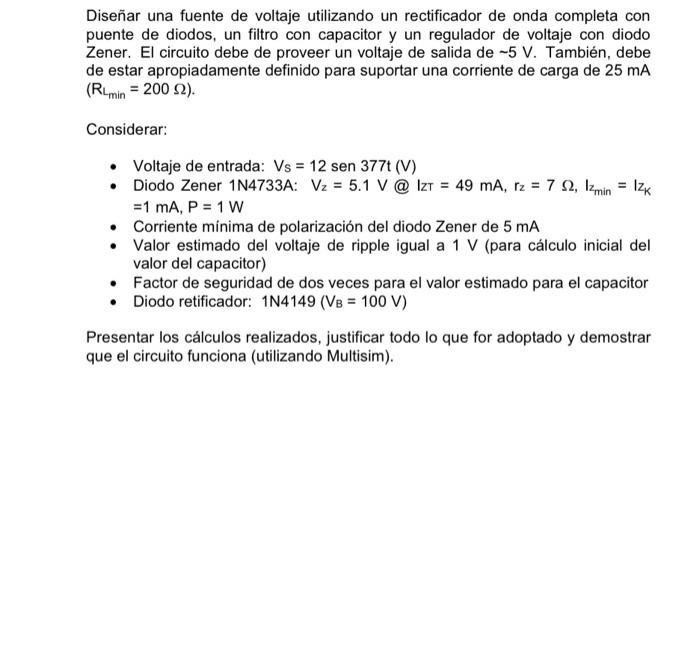 circuito del diodo zener