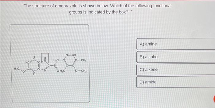 The structure of omeprazole is shown below. Which of the following functional groups is indicated by the box?