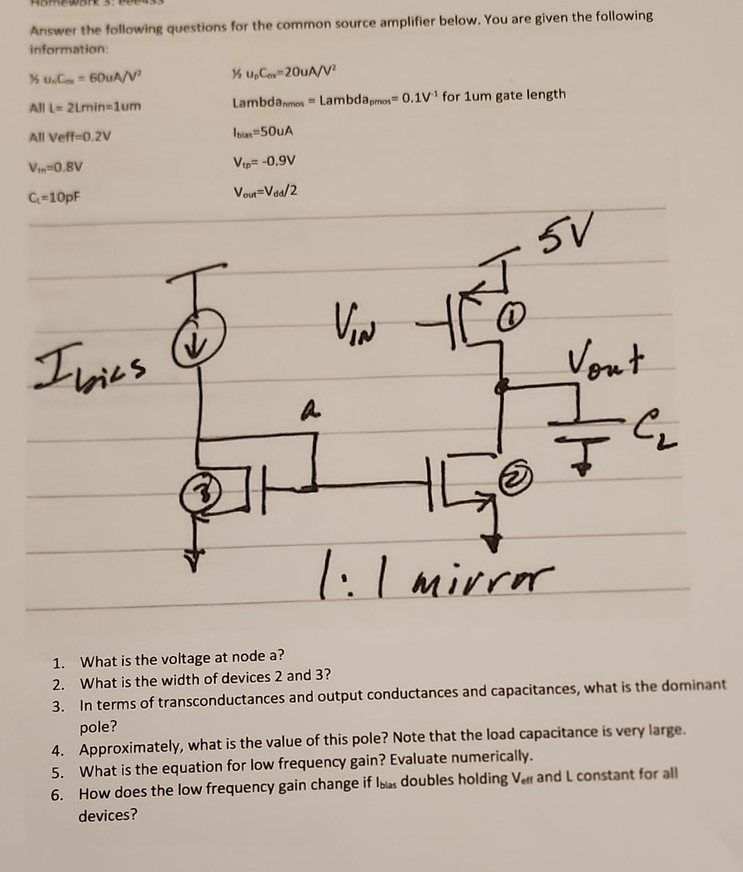 Solved Answer the following questions for the common source | Chegg.com