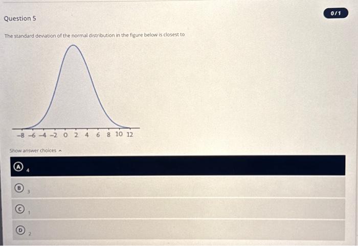 Solved The standard deviation of the normal distribution in | Chegg.com