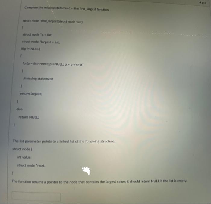 Solved Apts Complete the missing statement in the find | Chegg.com