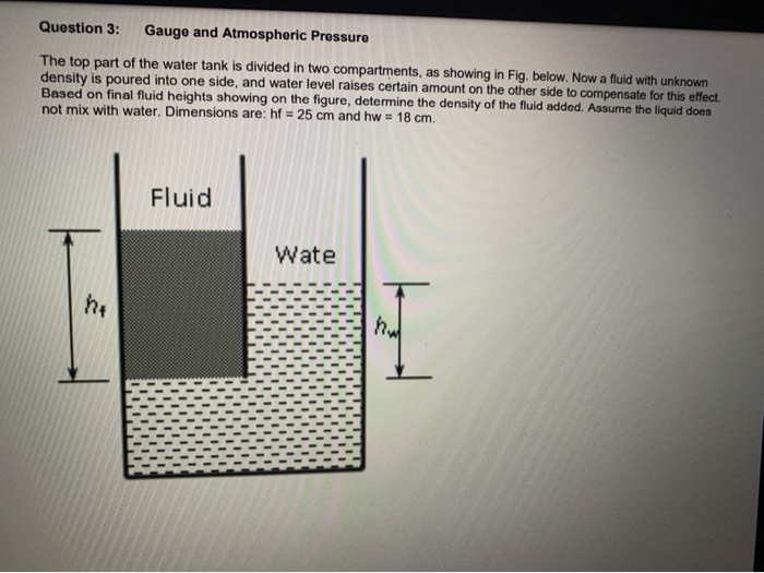 Solved Question 1 Gauge and Atmospheric Pressure A vacuum
