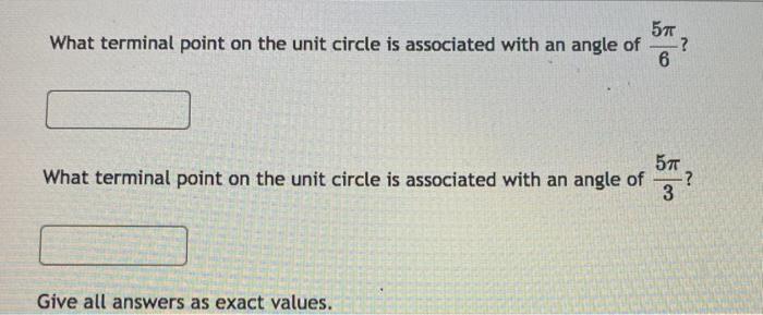 Solved 570 What terminal point on the unit circle is | Chegg.com