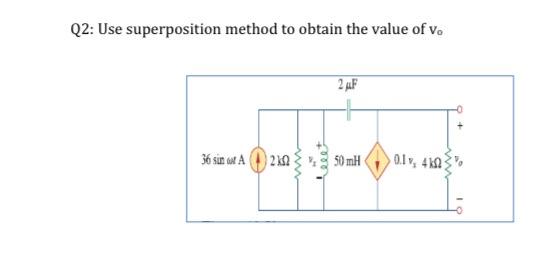 Solved Q2: Use superposition method to obtain the value of | Chegg.com