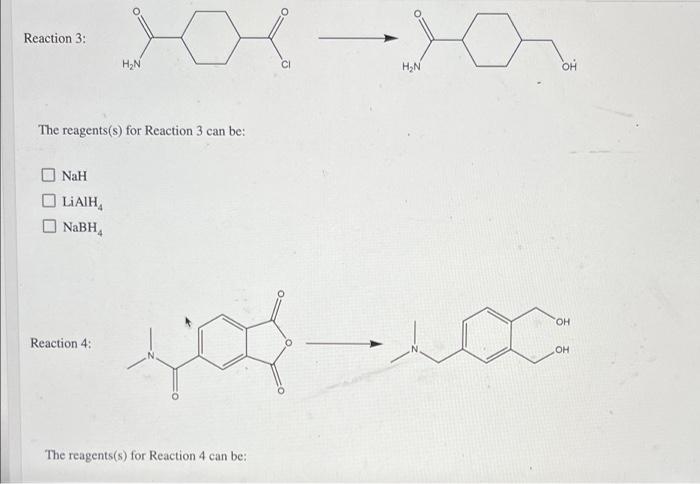 Solved Select the appropriate reagent(s) for the four | Chegg.com