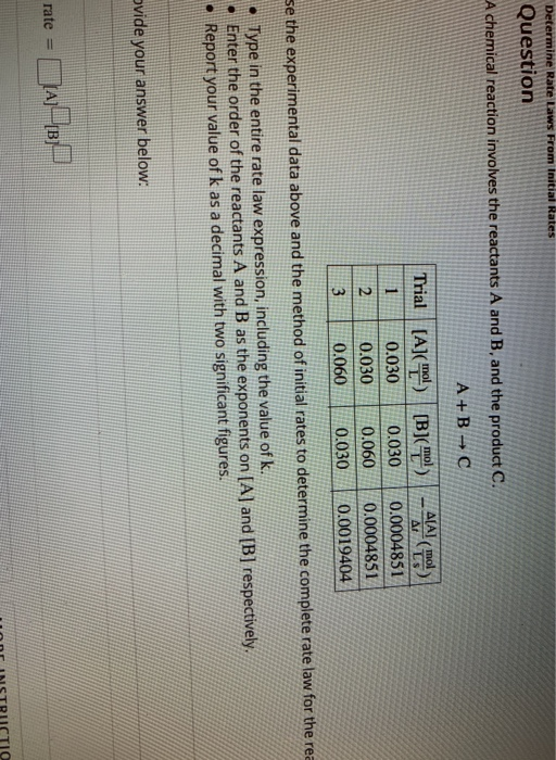 Solved Determine Rate Laws From Initial Rates Question A | Chegg.com