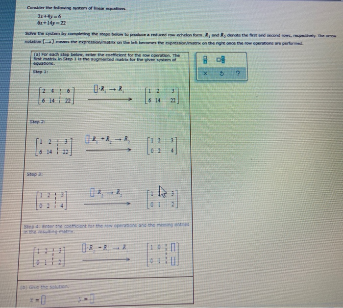 Solved Consider the following system of linear equations. | Chegg.com