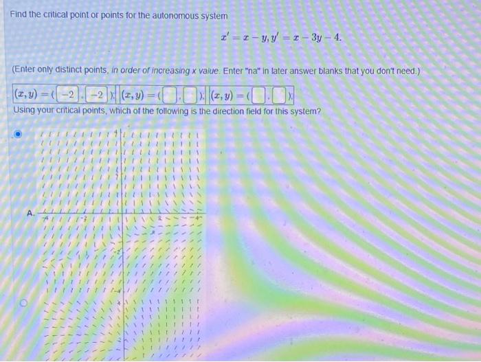 Solved Find the critical point or points for the autonomous | Chegg.com