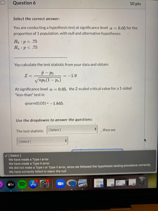 Solved Question 6 10 pts Select the correct answer: You are | Chegg.com