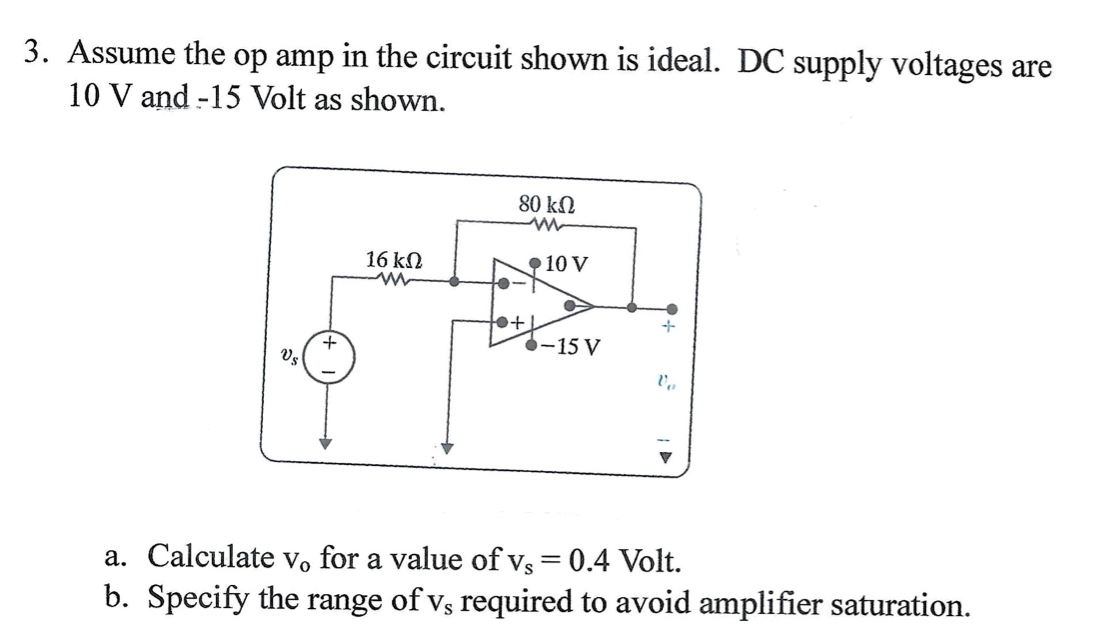 Solved Assume the op amp in the circuit shown is ideal. DC | Chegg.com