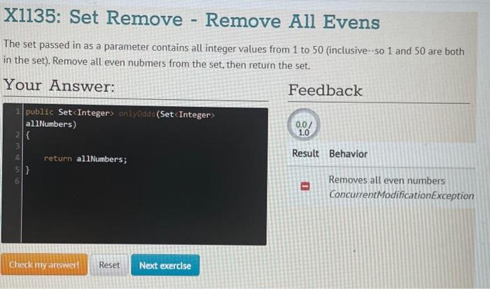 Solved The set passed in as a parameter contains all integer | Chegg.com