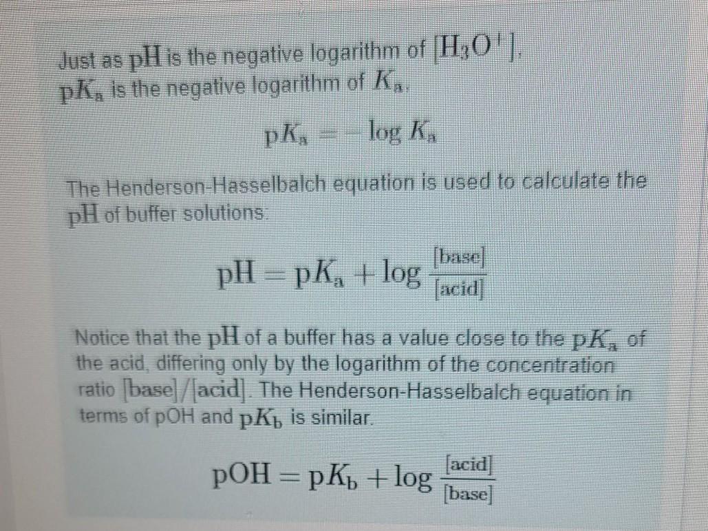 Solved Just as pH is the negative logarithm of H.0