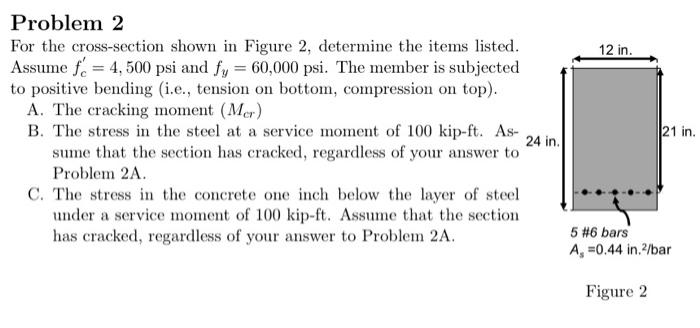 Solved Problem 2 For the cross-section shown in Figure 2, | Chegg.com