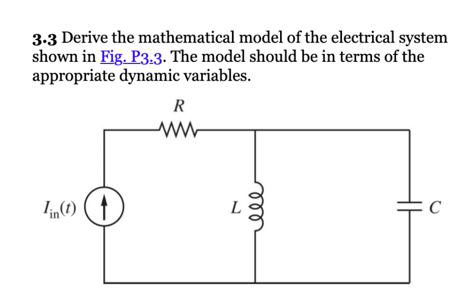 Simple Wire Model Math Solved 3.3 Derive the mathematical model of the electrical | Chegg.com