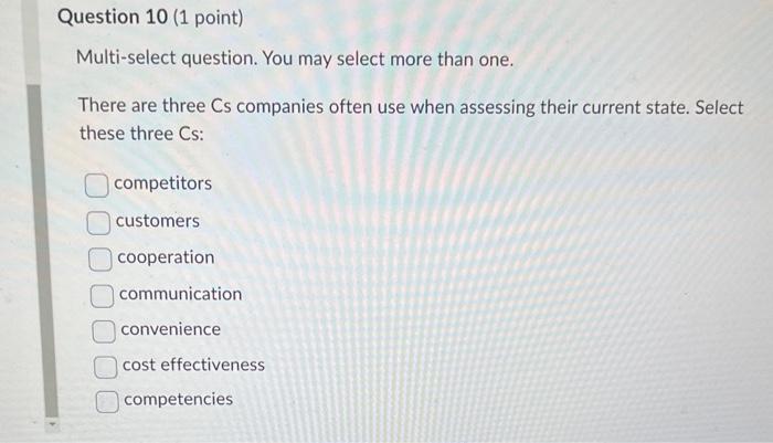 Multi-select question. You may select more than one. | Chegg.com