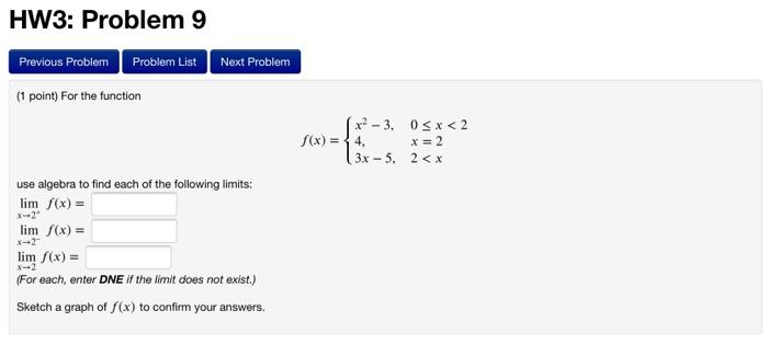 Solved HW3: Problem 9 Previous Probler Problem List Next | Chegg.com