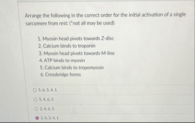 Solved Arrange the following in the correct order for the | Chegg.com