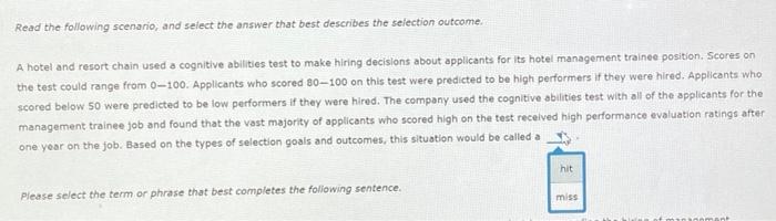 Solved Read the following scenario, and select the answer | Chegg.com