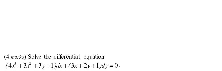 Solved (4 marks) Solve the differential equation | Chegg.com