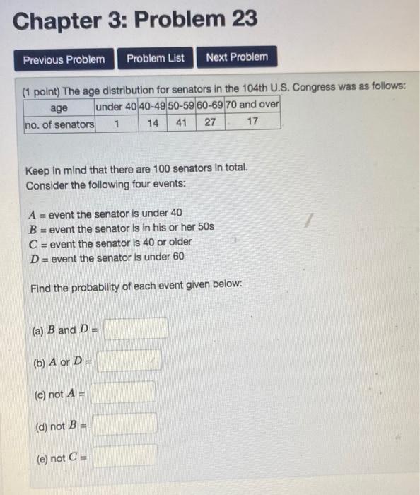 Solved Chapter 3: Problem 23 Previous Problem Problem List | Chegg.com