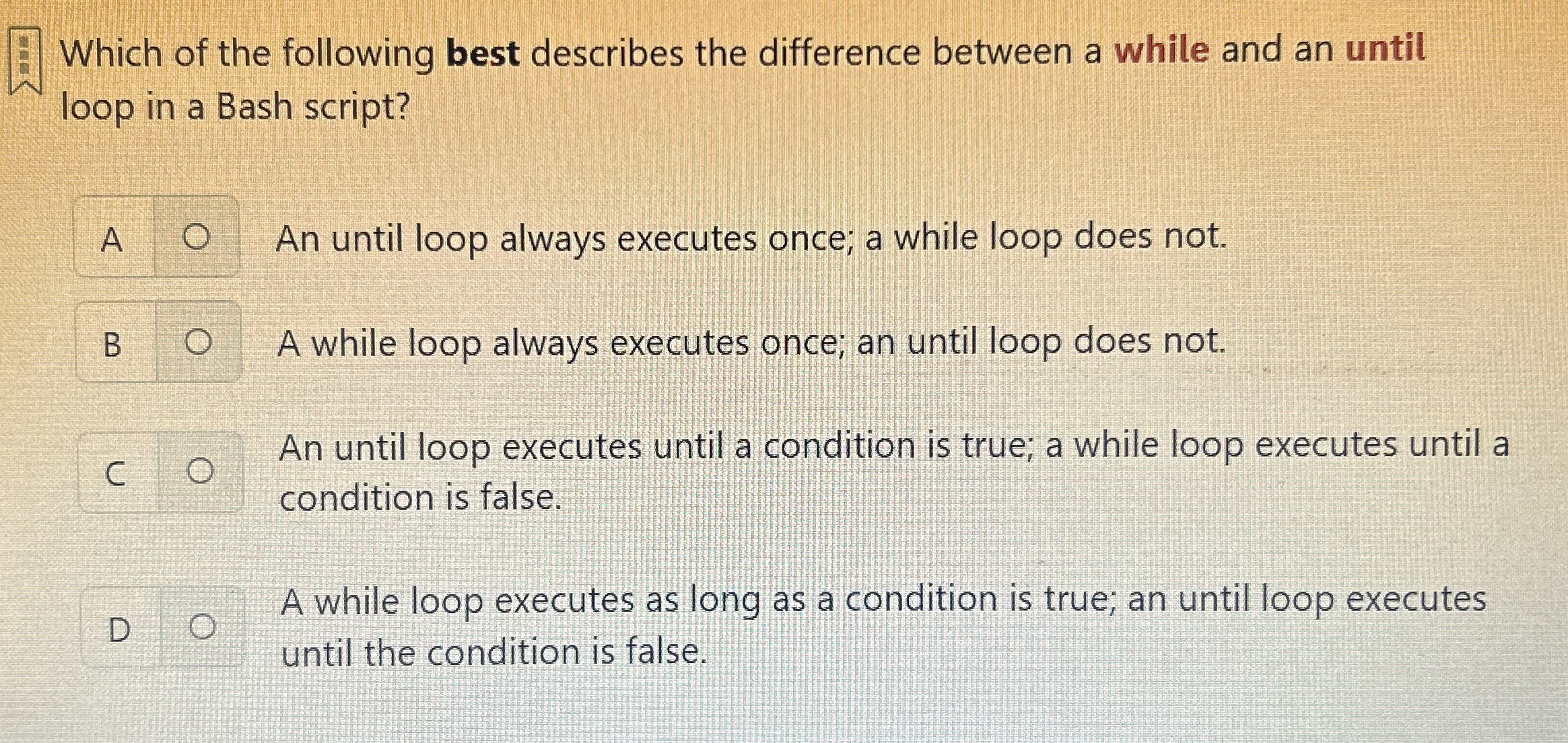 Solved Which of the following best describes the difference | Chegg.com