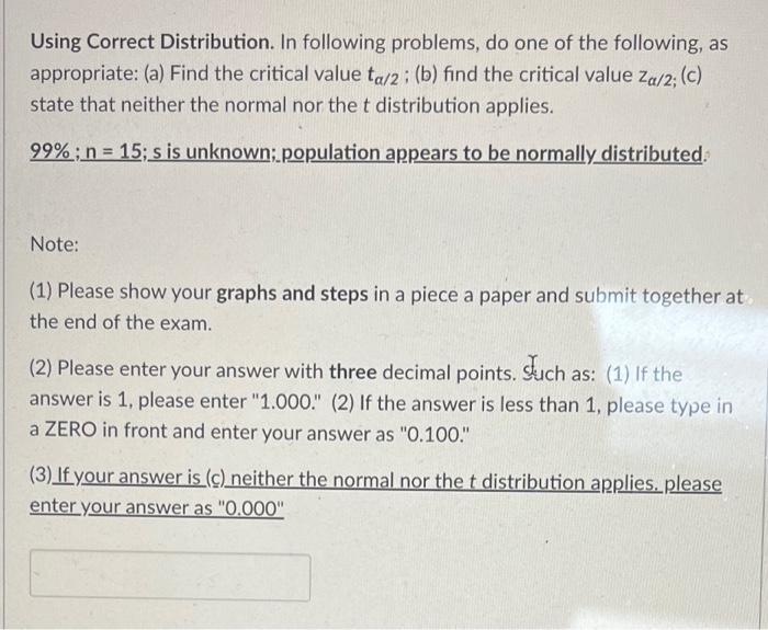 Solved Using Correct Distribution. In following problems, do | Chegg.com