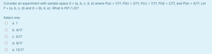 Solved Consider an experiment with sample space S = {a, b, | Chegg.com