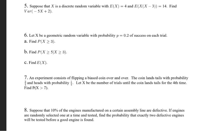 Solved 5. Suppose That X Is A Discrete Random Variable With | Chegg.com