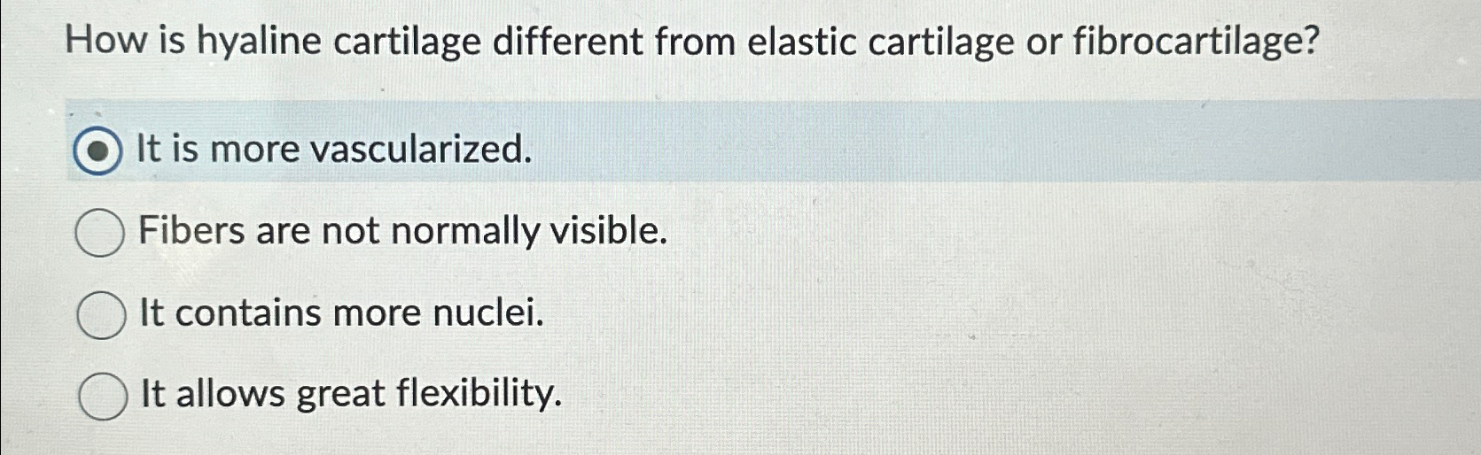 Solved How is hyaline cartilage different from elastic Biology Diagrams