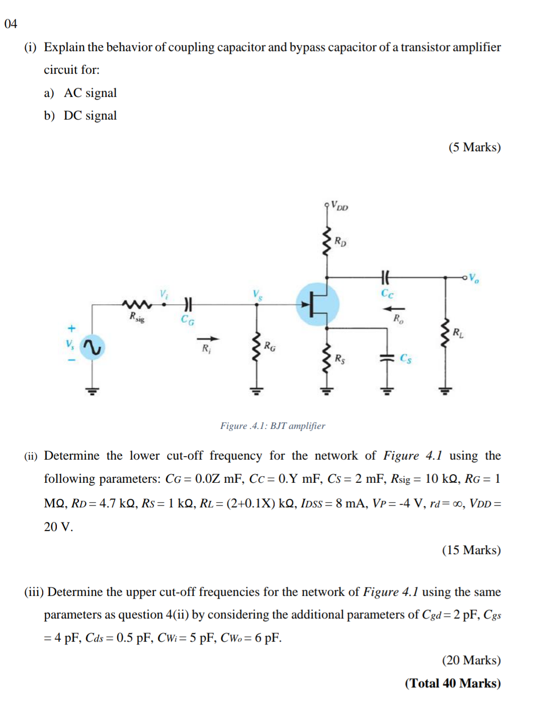 Solved 04 (i) Explain the behavior of coupling capacitor and