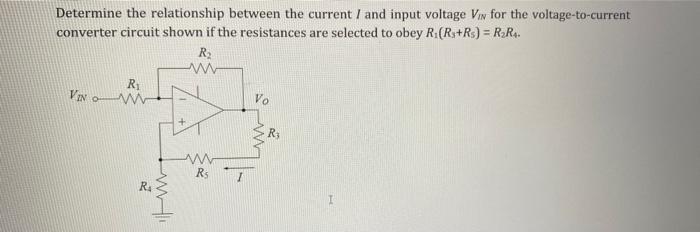 Solved Determine the relationship between the current l and | Chegg.com