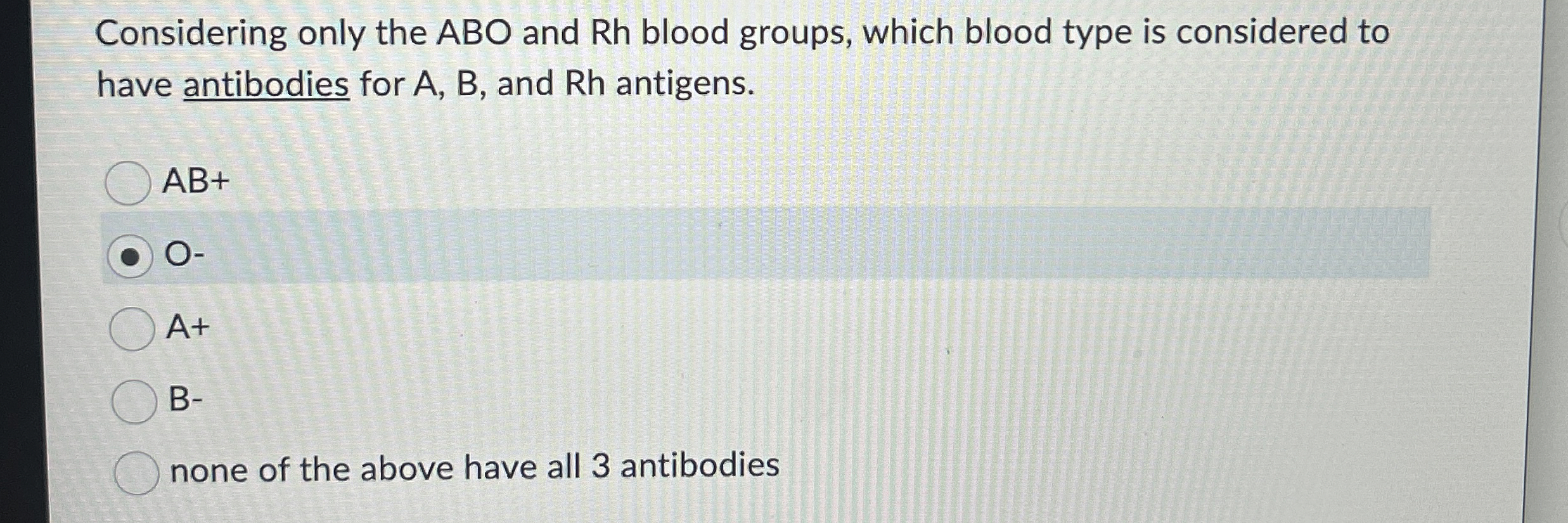 Solved Considering only the ABO and Rh blood groups, which