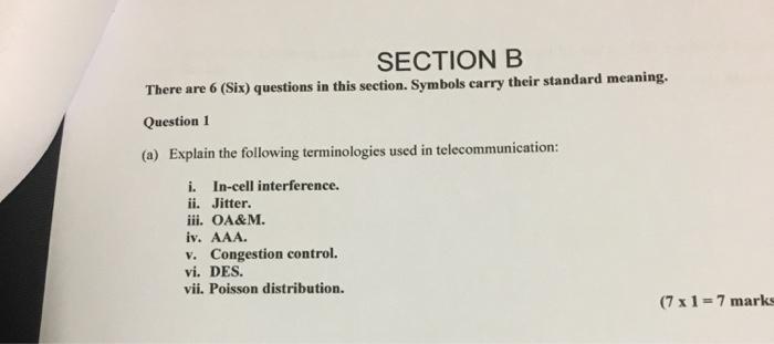 Solved SECTION B There Are 6 (Six) Questions In This | Chegg.com