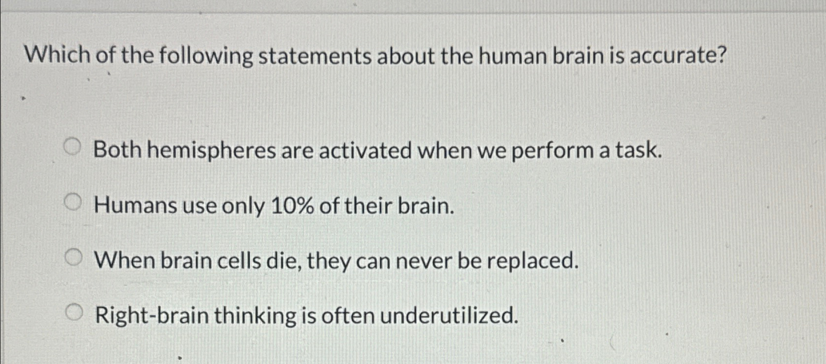 Solved Which of the following statements about the human | Chegg.com