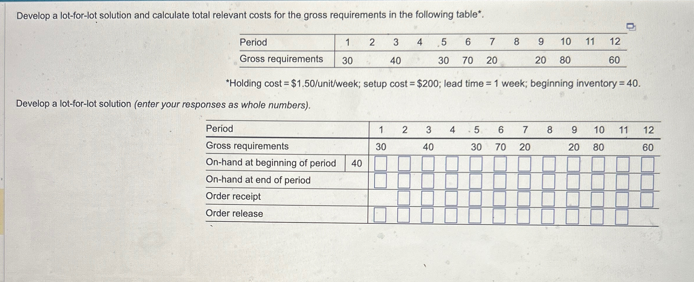 Solved Develop a lotforlot solution and calculate total