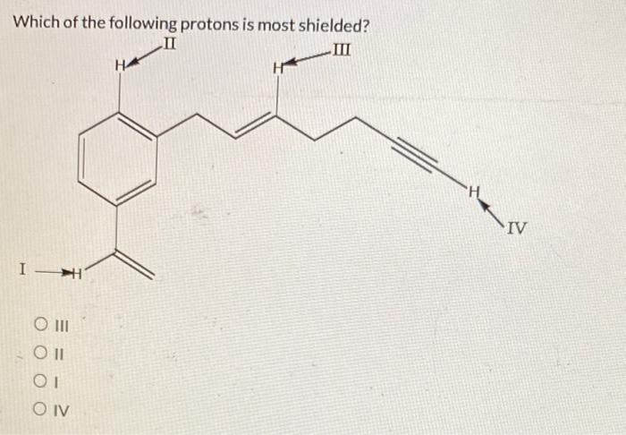 Solved Which of the following protons is most shielded? II | Chegg.com